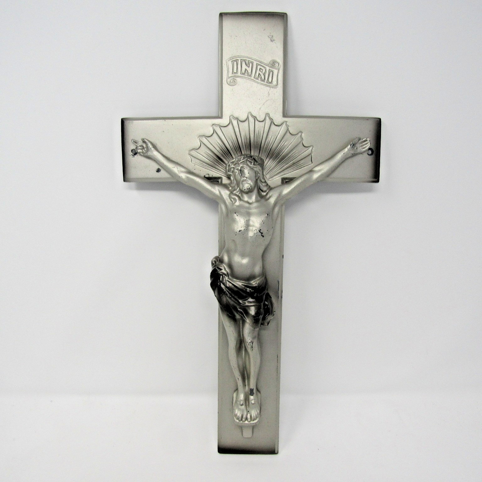 Antique Casket Crucifix Heavy Metal 9\