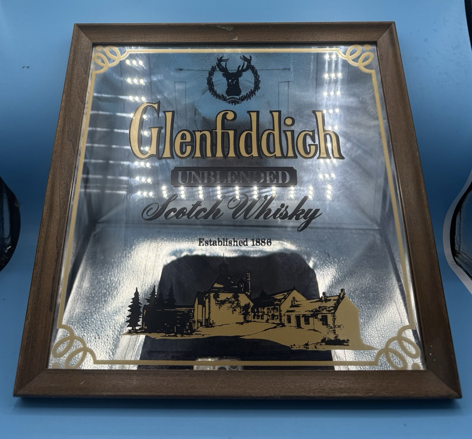Vintage Glenfiddich Unblended Scotch Whisky Mirror