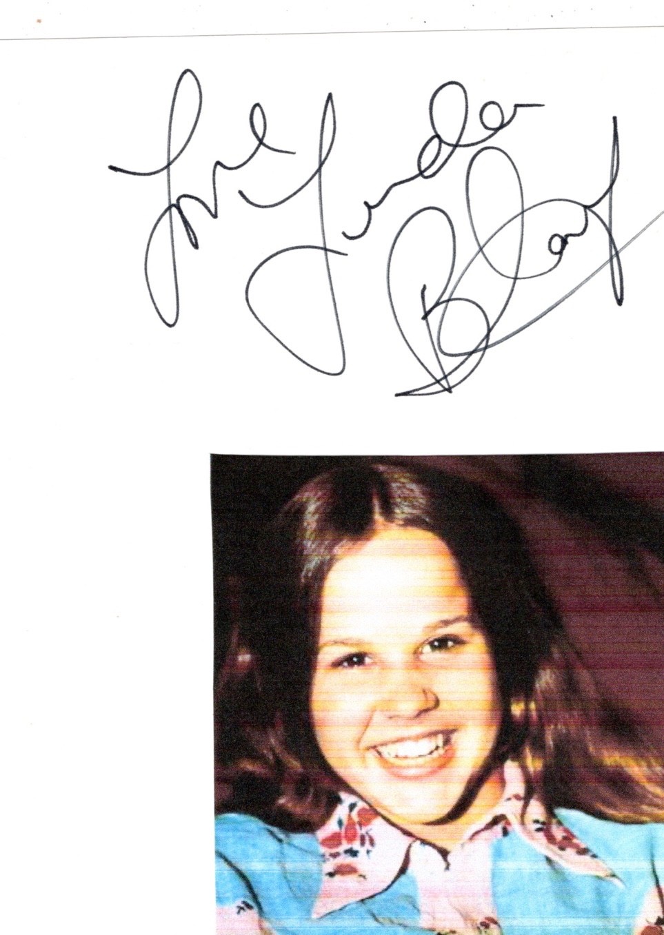 Linda Blair signed in person card  The Exorcist