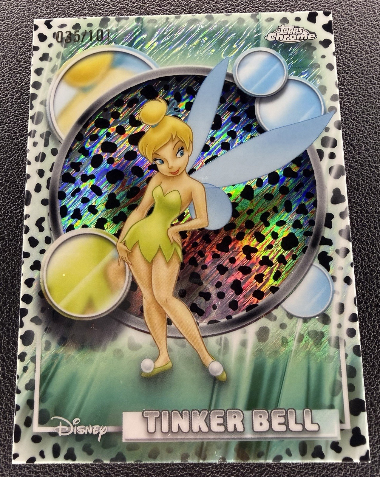 2026 Topps Chrome Disney Tinker Bell #166 101 Dalmatians Shimmer /101