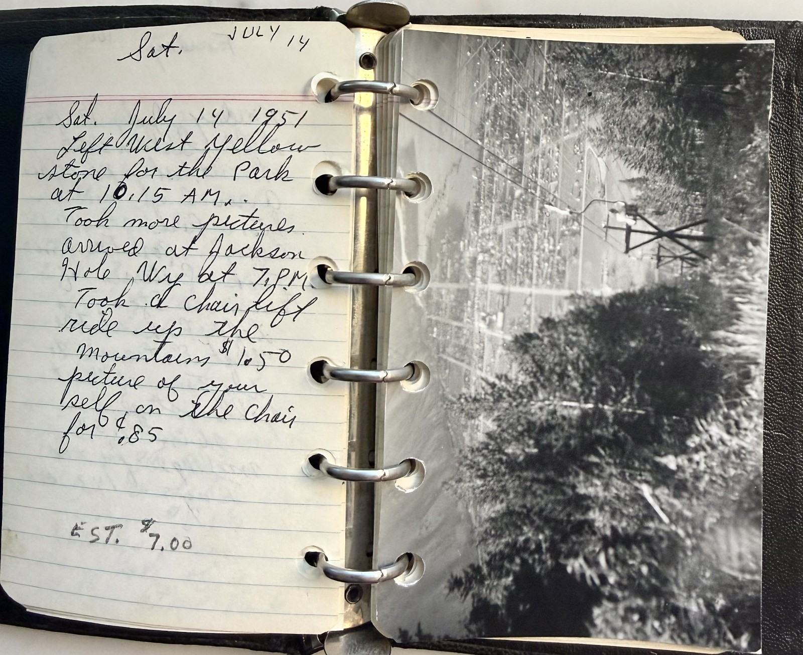 1951 Handwritten Travel Diary Yellowstone Jackson Hole Saltair Road Trip Photos