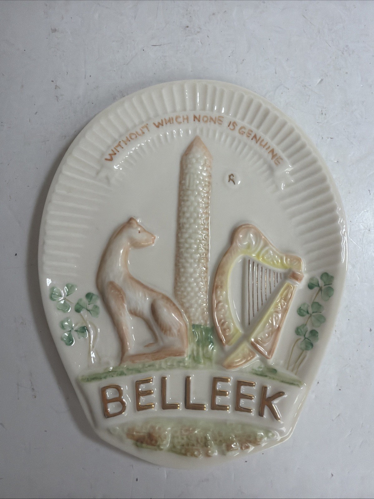 Vtg Belleek Collectors' Society Plaque Issued to Members Only Made In Ireland Vtg Belleek Collectors' Society Plaque Issued to Members Only Made In Ireland