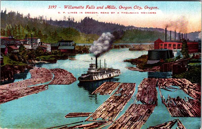 Oregon City OR postcard WILLAMETTE FALLS MILLS STEAMBOAT INDUSTRY o/24 AM2884 Oregon City OR postcard WILLAMETTE FALLS MILLS STEAMBOAT INDUSTRY o/24 AM2884