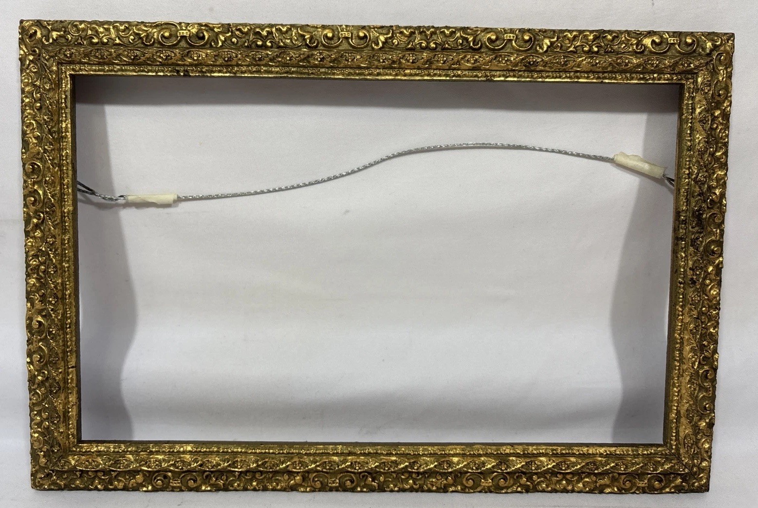 Antique Early 1900s Gold Gilt Gesso & Wood Frame Fits 11.5x7.25 Miniature Petite Antique Early 1900s Gold Gilt Gesso & Wood Frame Fits 11.5x7.25 Miniature Petite