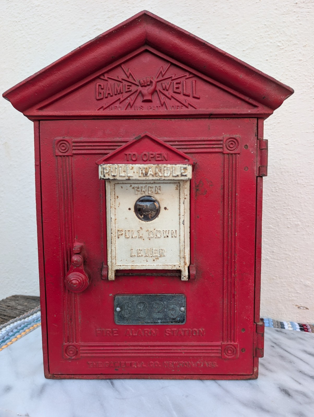 Antique Game Well Cast Iron Fire Alarm Telegraph Call Box-No Guts-Original