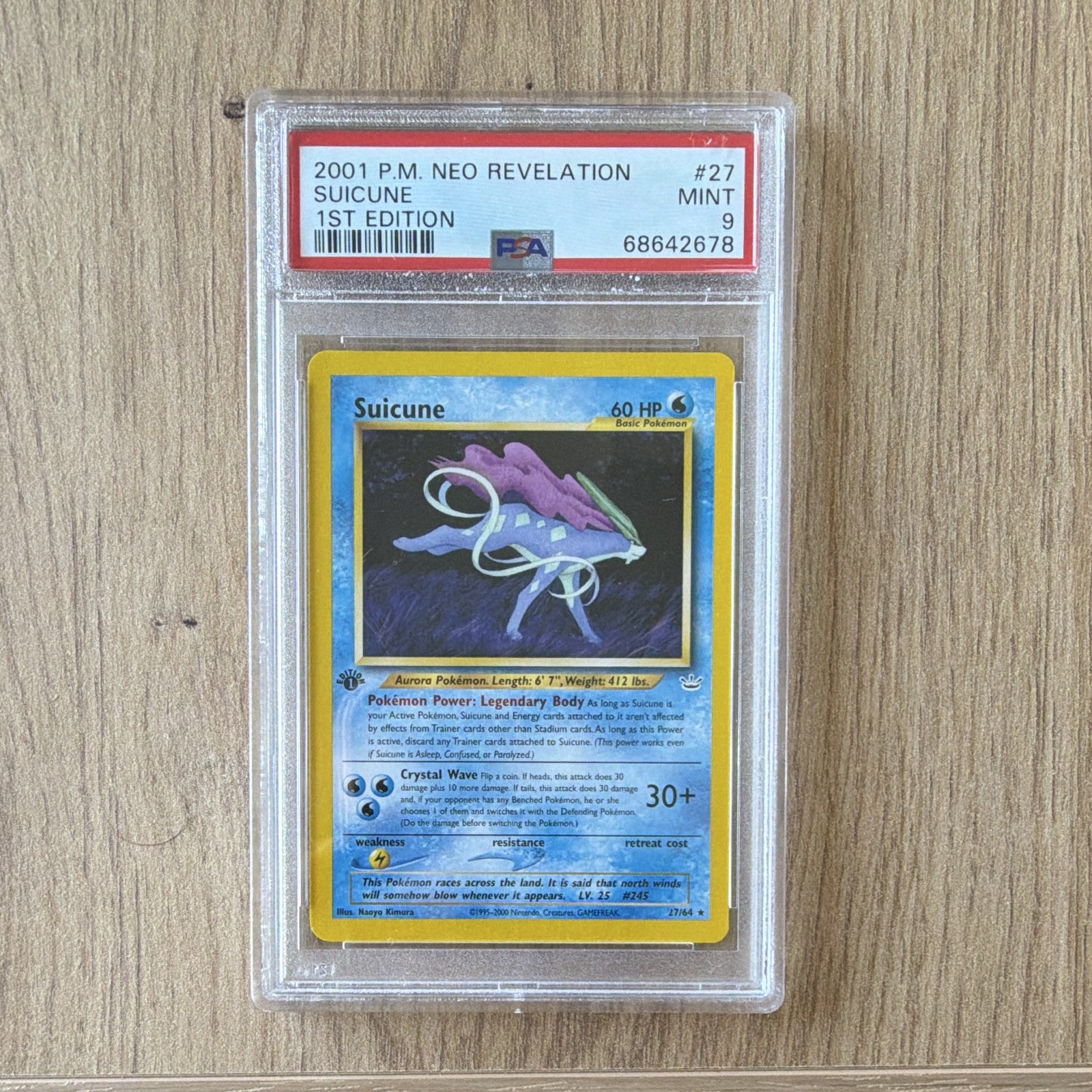 Nintendo Pokémon TCG Neo Revelation Suicune 2001 #27/64 English PSA 9