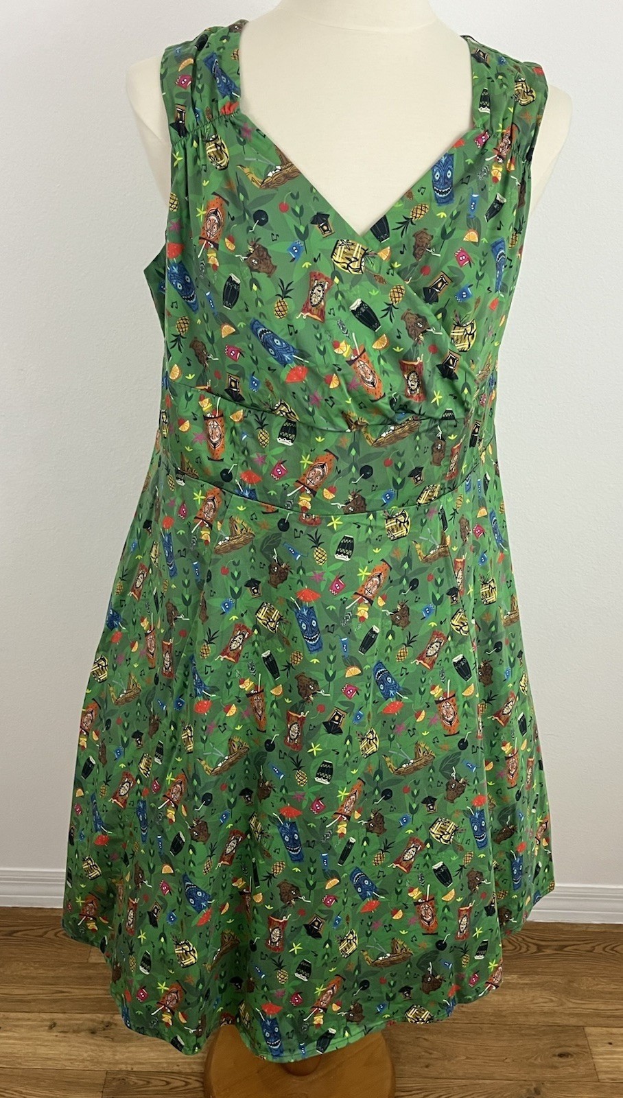 Disney Parks Women\'s 2X Trader Sam\'s Swing Dress Tropical Drink Polynesian Tiki
