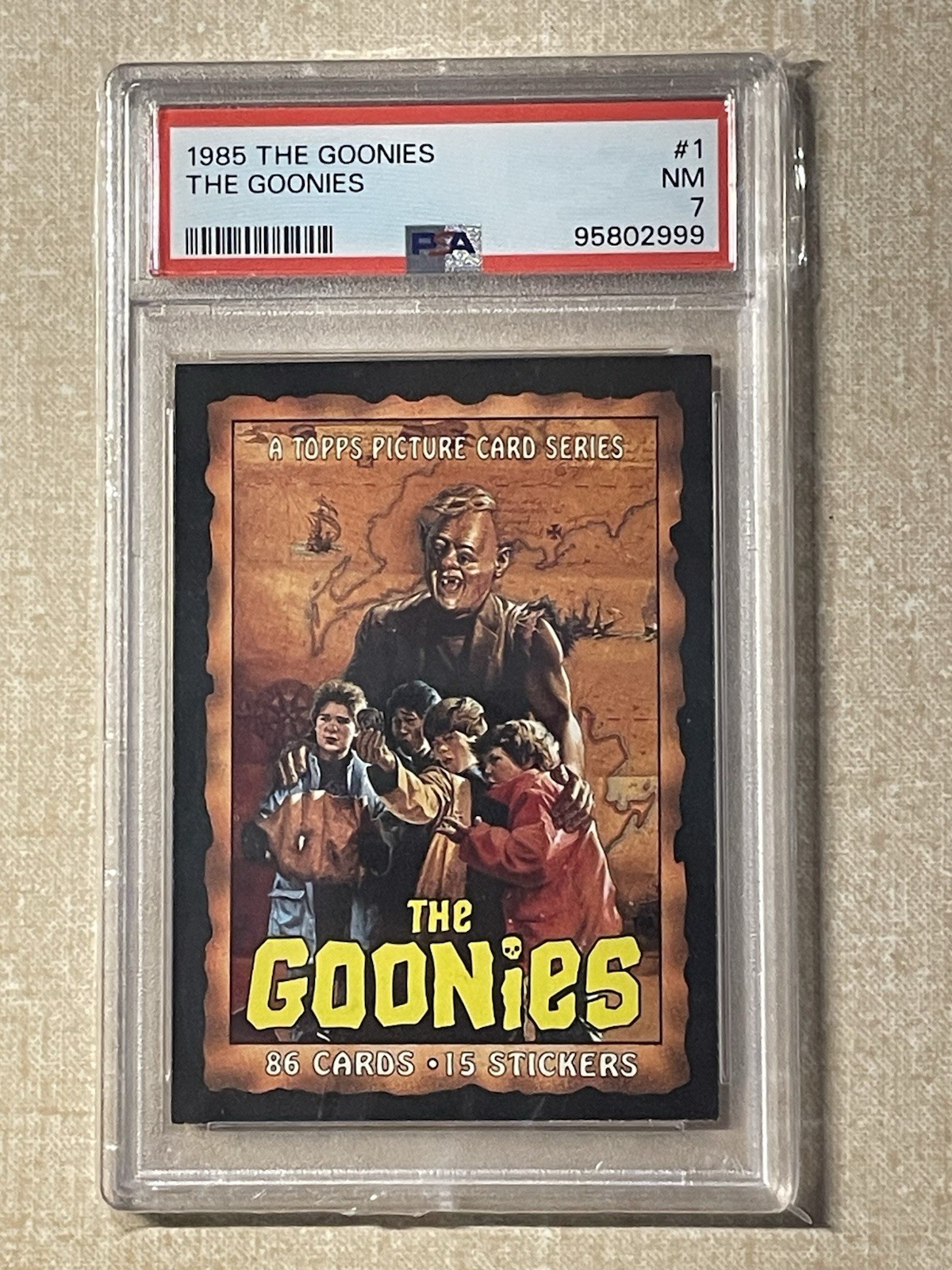 1985 Topps Goonies #1 Title Card PSA 7 Low Pop Iconic card