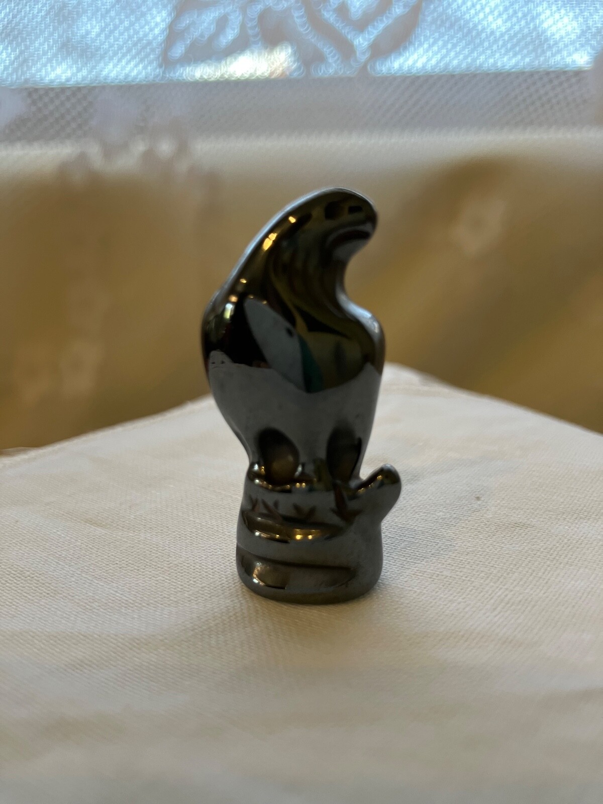 Vintage Hematite Miniature Eagle Figurine ~ Worry Stone - Fast Shipping Vintage Hematite Miniature Eagle Figurine ~ Worry Stone - Fast Shipping