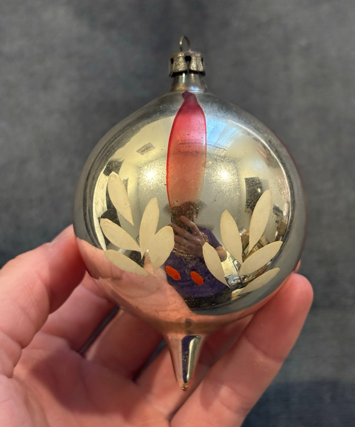 Vtg. Heim Artistic Glassworks Glass Christmas Ornament 4” Made in U.S. of A 1940