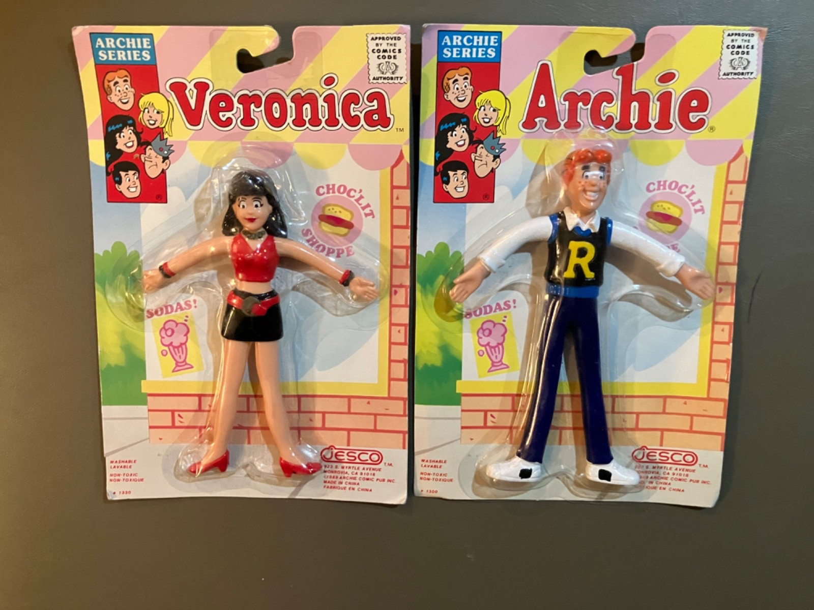 Vintage 1989 Archie & Veronica 6” Bendables By Jesco Archie Comics Sealed