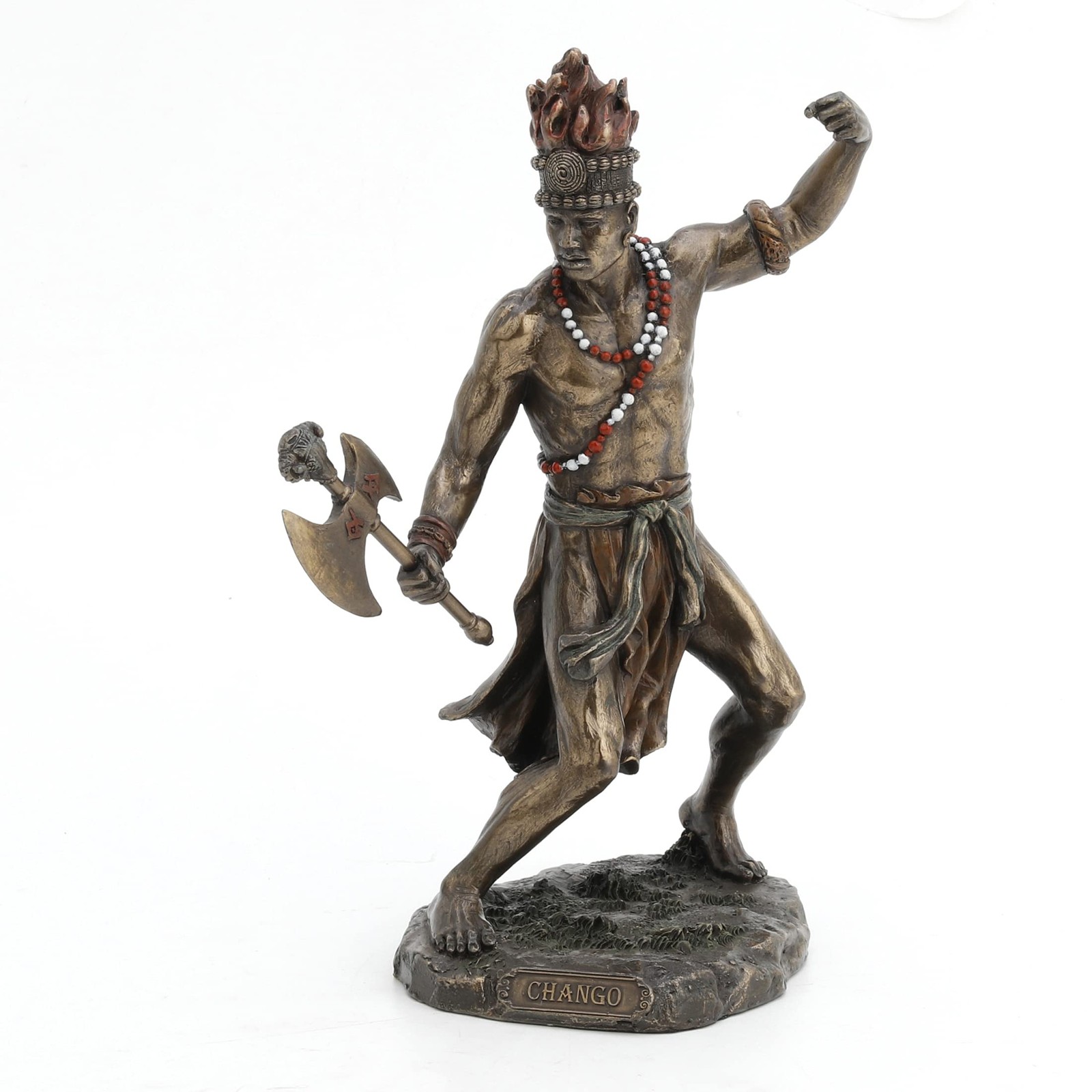 African God of Lightning and War Chango Shango Statue Voodoo Santeria, Bronze African God of Lightning and War Chango Shango Statue Voodoo Santeria, Bronze