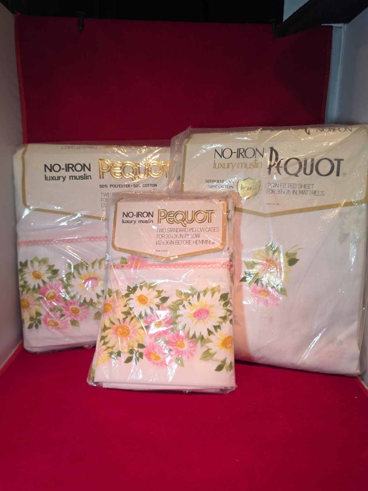 Pequot New Vtg Twin Maytime Sheet Set Flat Fitted 2 Pillowcases Floral Muslin Pequot New Vtg Twin Maytime Sheet Set Flat Fitted 2 Pillowcases Floral Muslin