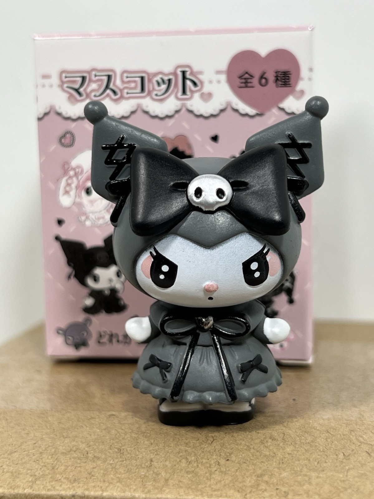 Kuromi Gothic Lolita Black Bow 2” Figure New