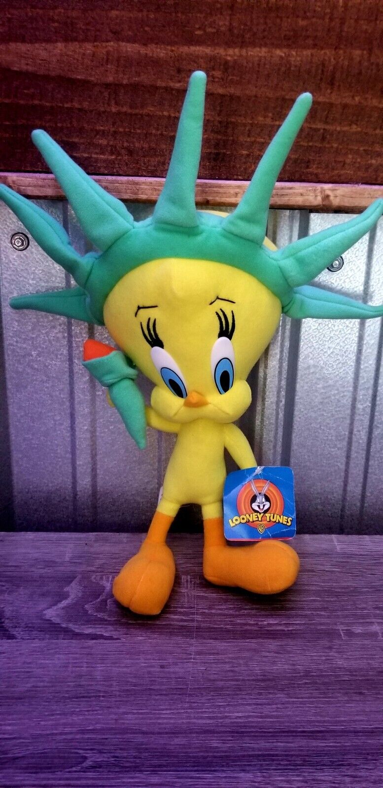 Looney Tunes Tweety Bird Statue Of Liberty Plush 2001 Nanco 12” Stuffed Animal