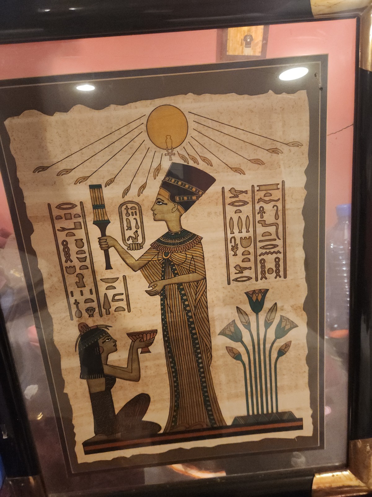 egyptian papyrus painting framed