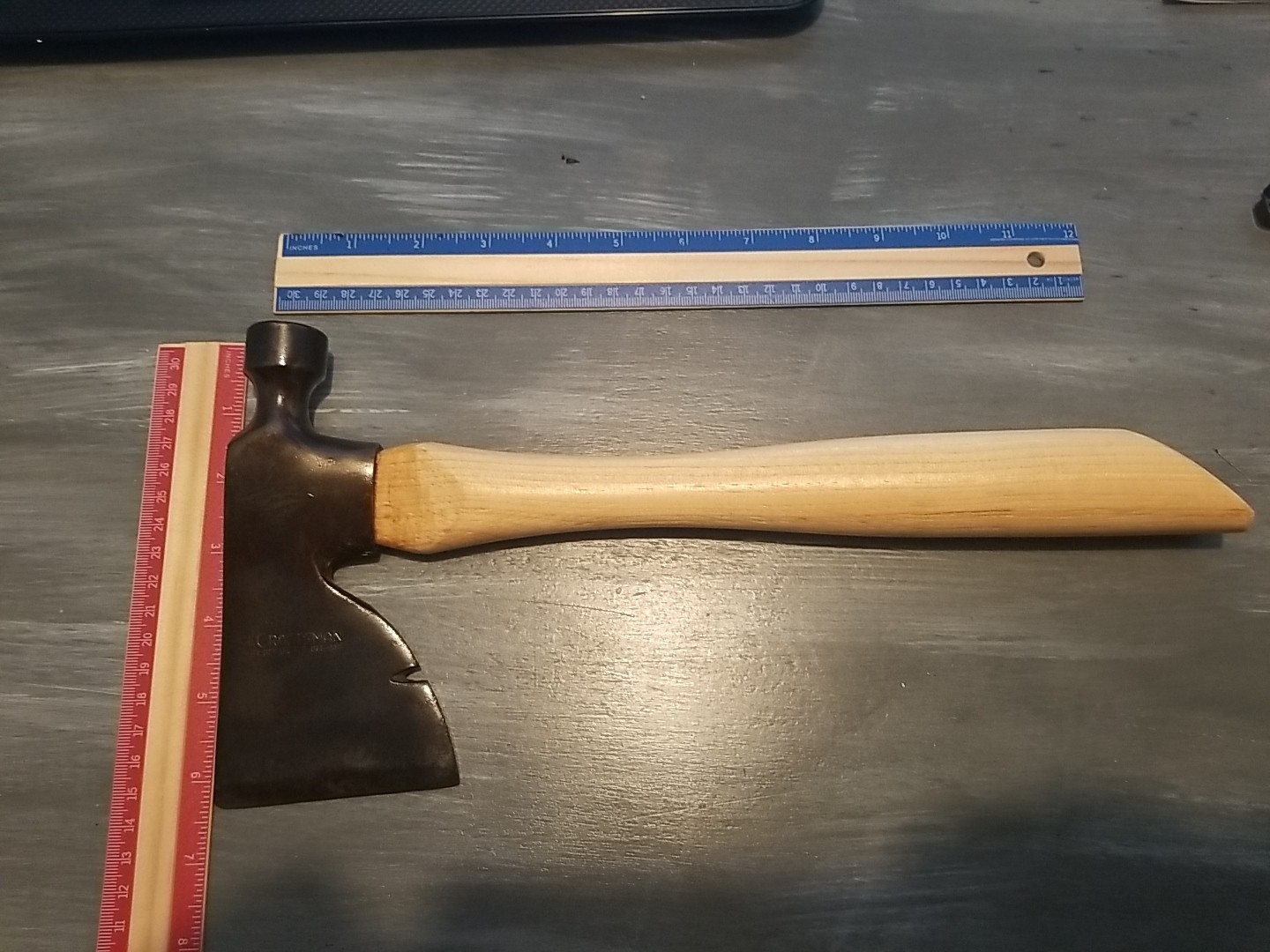 Vintage Craftsman Carpenters Hatchet Axe New Amish Hickory Handle VERY NICE