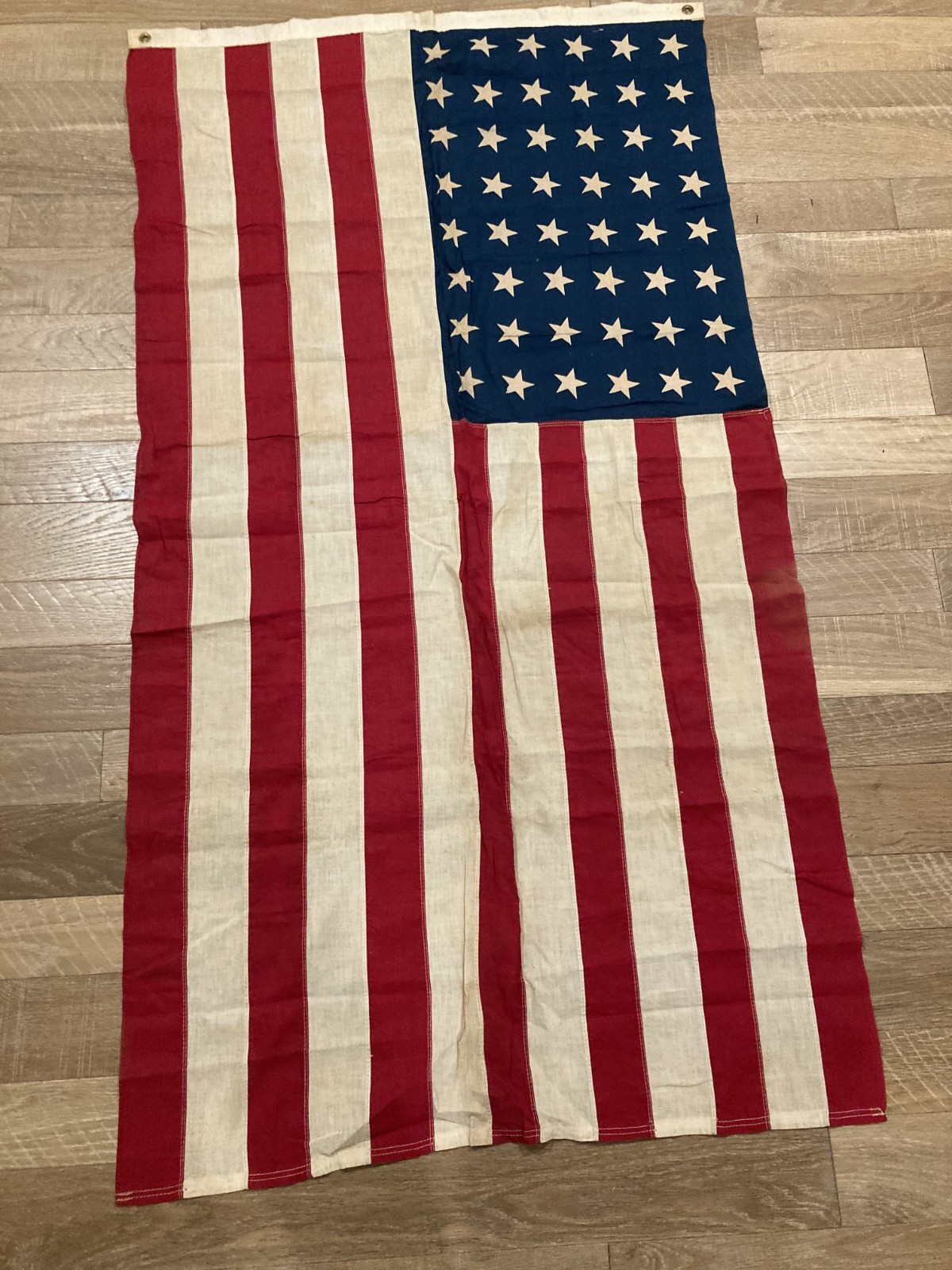 Vintage 48 Star American Flag Cotton Bunting 1912-1959 Era 58\ Vintage 48 Star American Flag Cotton Bunting 1912-1959 Era 58\