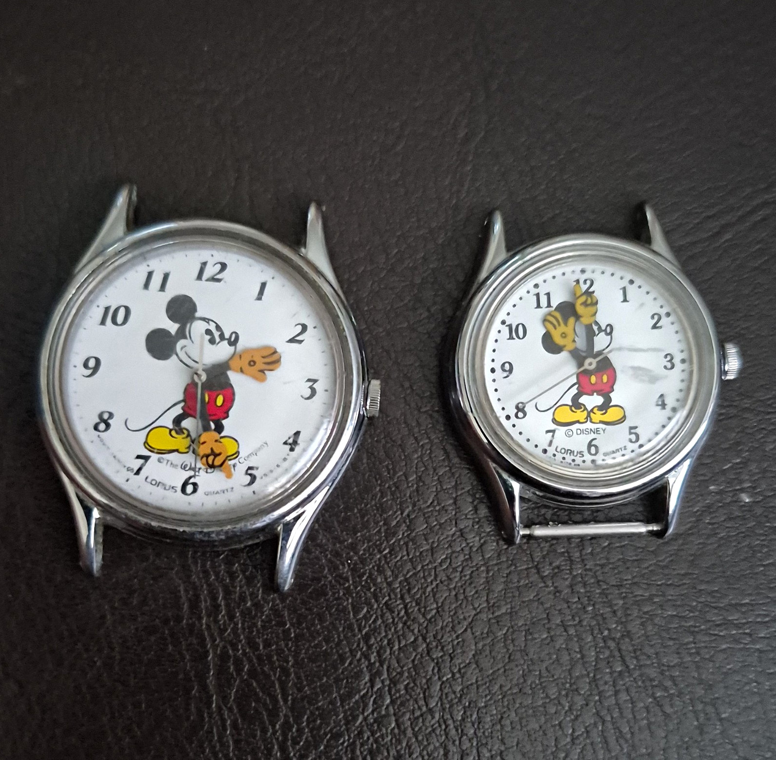 Lorus Disney Mickey Mouse Quartz Analog Watch Cases Lot of 2 No Straps