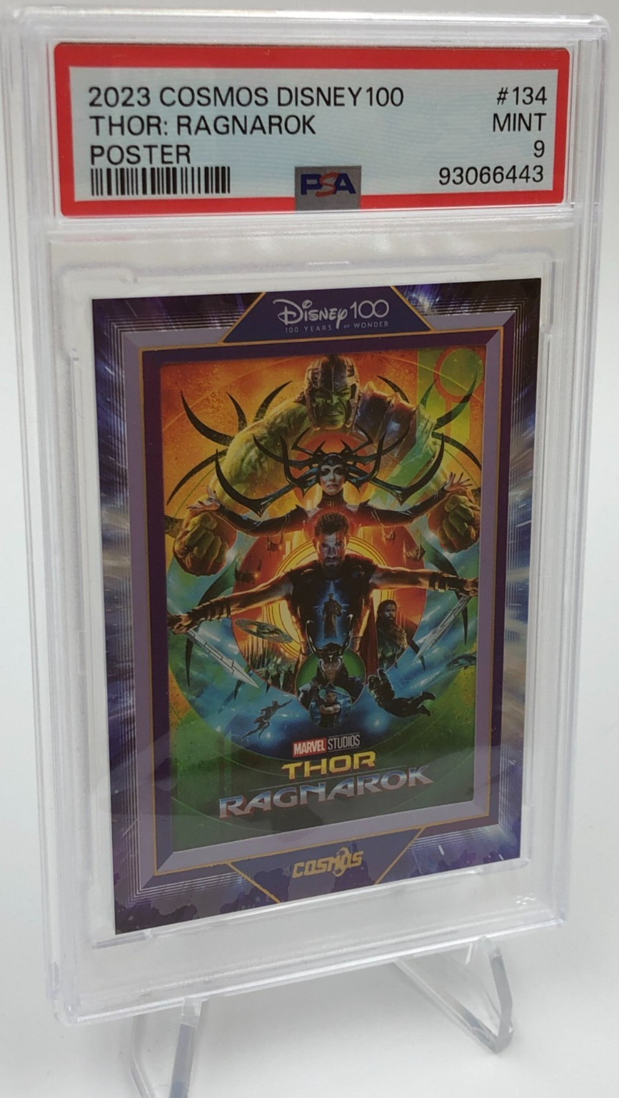 2023 Cosmos DISNEY 100 Card THOR: RAGNAROK #134 Poster MARVEL SP/288 PSA MINT 9 2023 Cosmos DISNEY 100 Card THOR: RAGNAROK #134 Poster MARVEL SP/288 PSA MINT 9