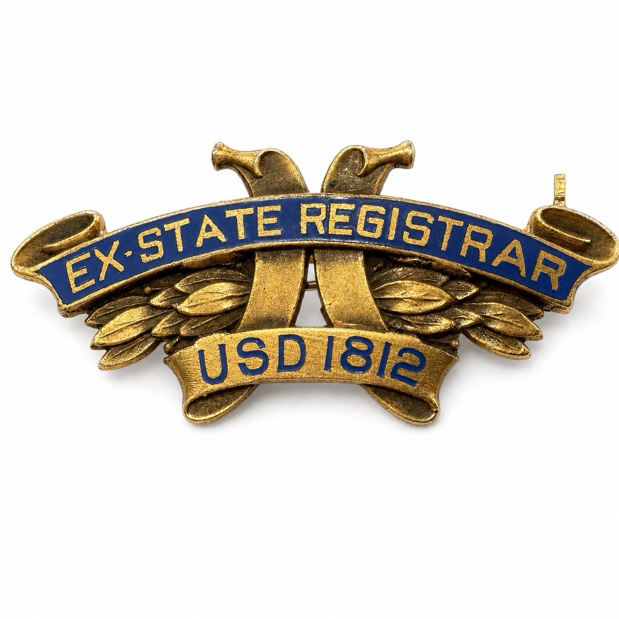 RARE 14K Gold Filled National Society USA Daughters of 1812 Pin Ex Registrar DAR