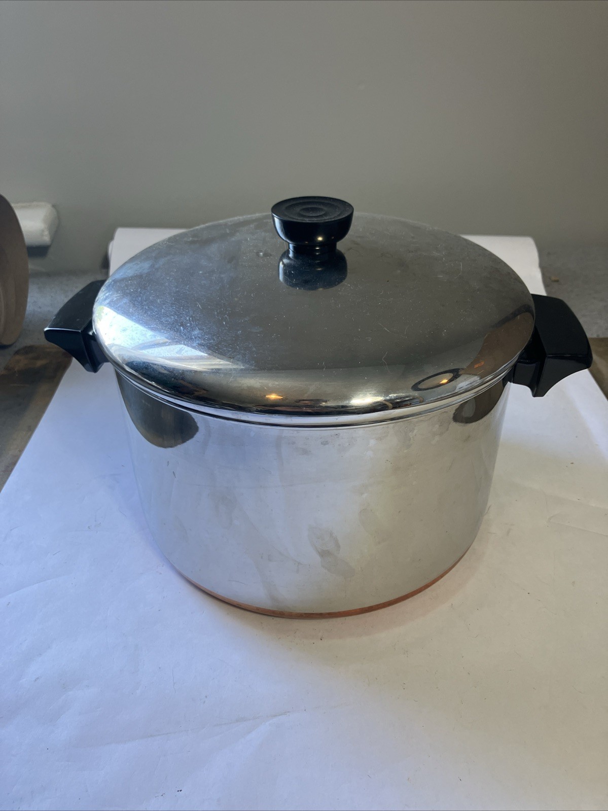 Revere Ware 6 qt Copper Bottom Stock Pot Stainless Steel With Lid