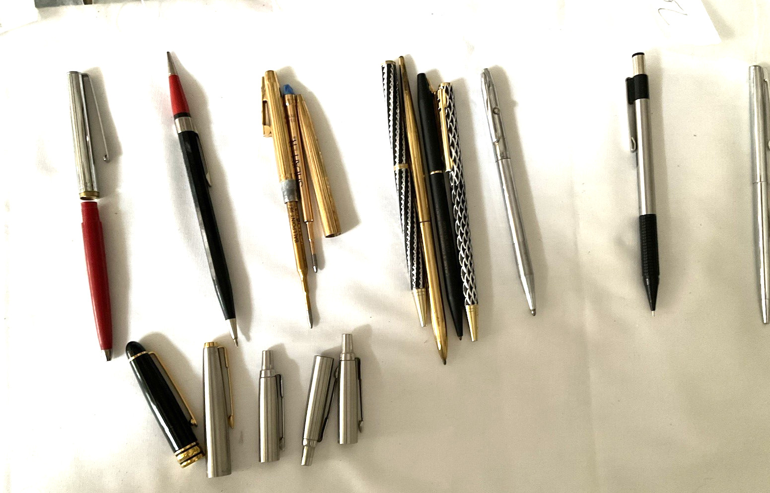 Random Lot of 10 Pens They Do Not Work Needs Refill or for Repair 5 Misc Caps