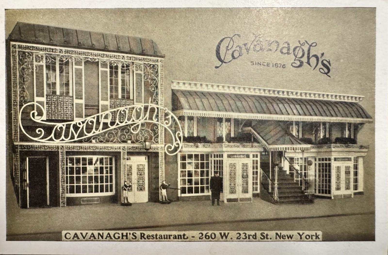 Vintage Cavanagh’s Restaurant NYC 260 W 23rd St Chelsea Advertising Postcard