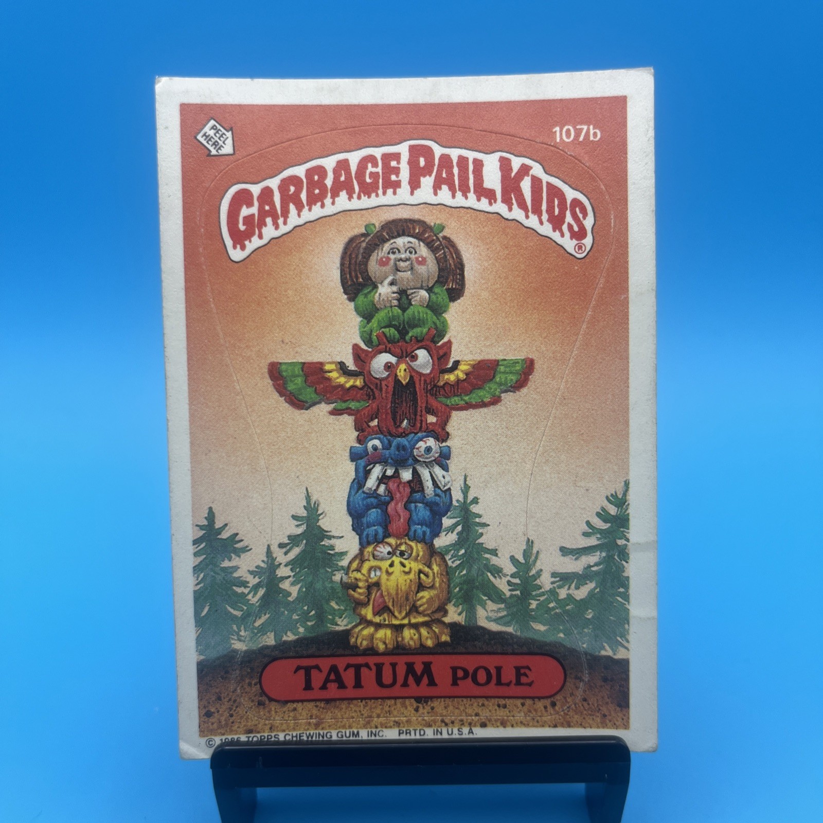 1986 Topps Garbage Pail Kids #107b TATUM POLE Original Series 3 GPK NM
