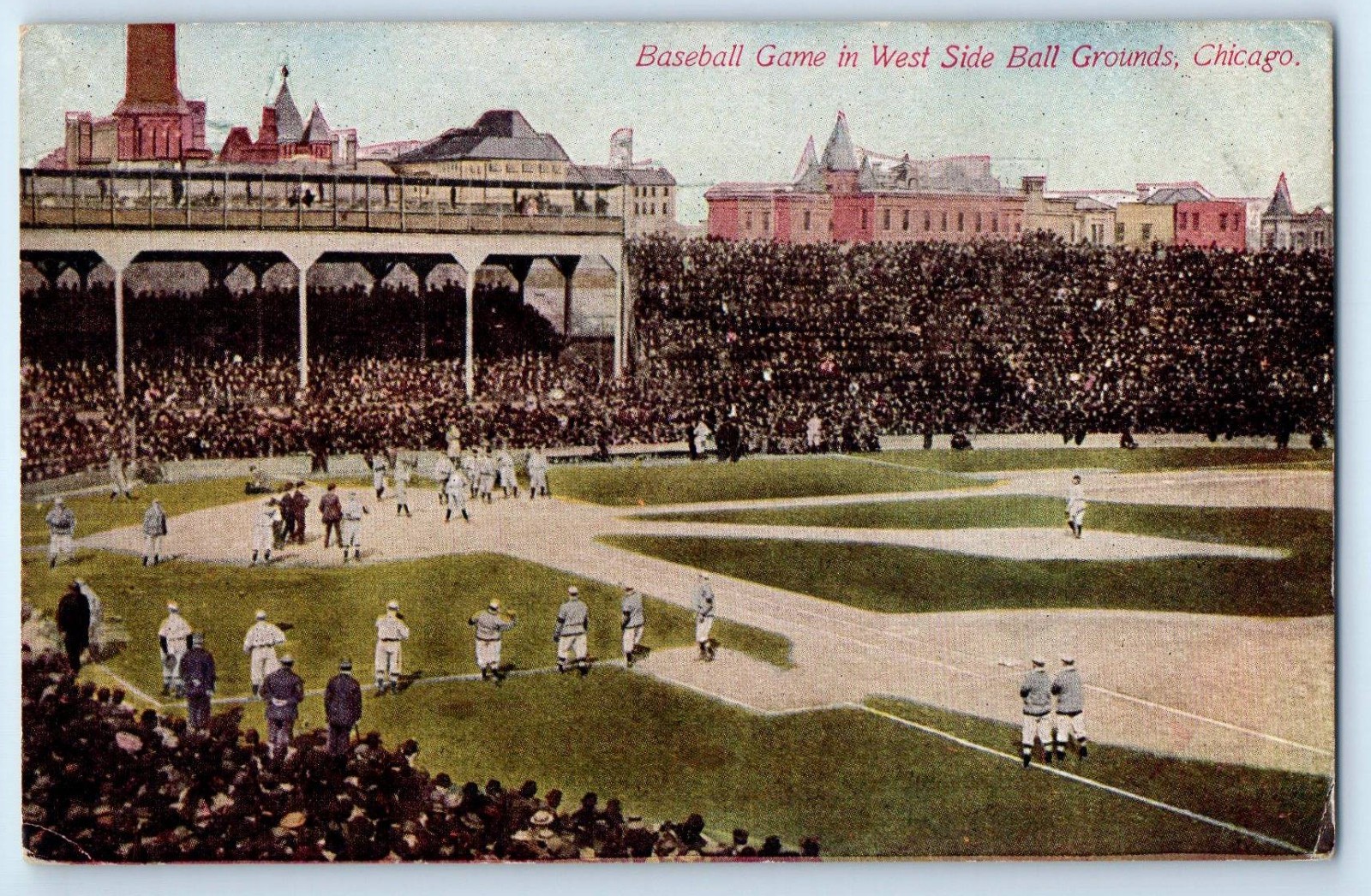 1913 Baseball Game In West Side Ball Grounds Chicago Illinois IL Posted Postcard 1913 Baseball Game In West Side Ball Grounds Chicago Illinois IL Posted Postcard