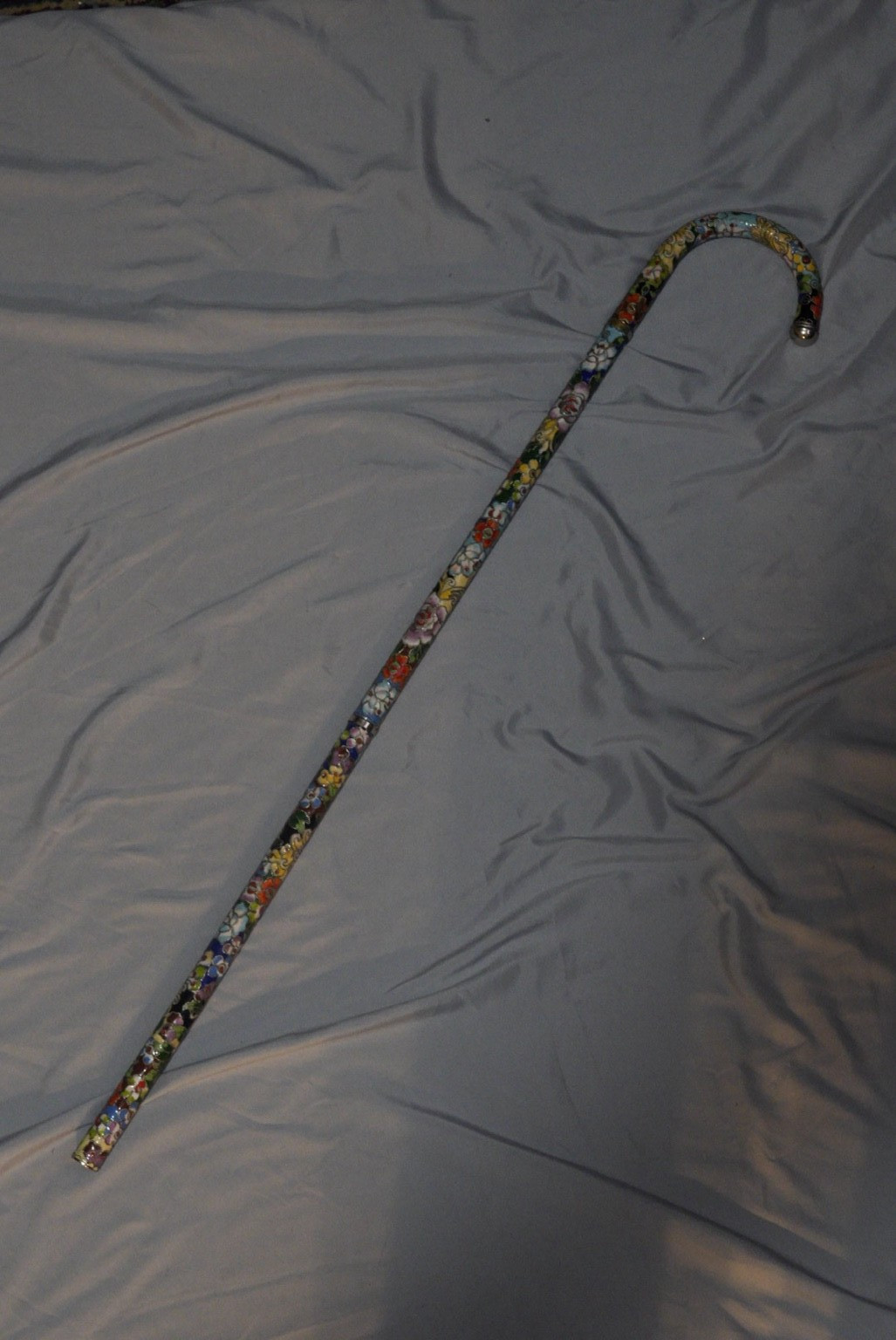 Vintage Chinese Cloisonné Enamel Floral Walking Cane 3-Piece Asian Decorative Vintage Chinese Cloisonné Enamel Floral Walking Cane 3-Piece Asian Decorative