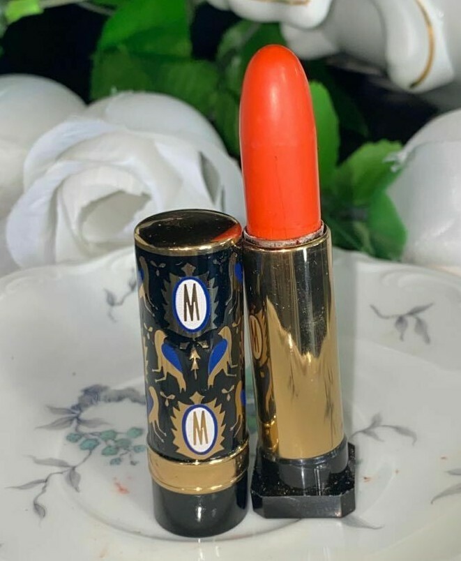 VINTAGE MICHEL DE LUXE PARIS NY LONDON LIPSTICK METAL ORNATE TUBE WILD GERANIUM VINTAGE MICHEL DE LUXE PARIS NY LONDON LIPSTICK METAL ORNATE TUBE WILD GERANIUM