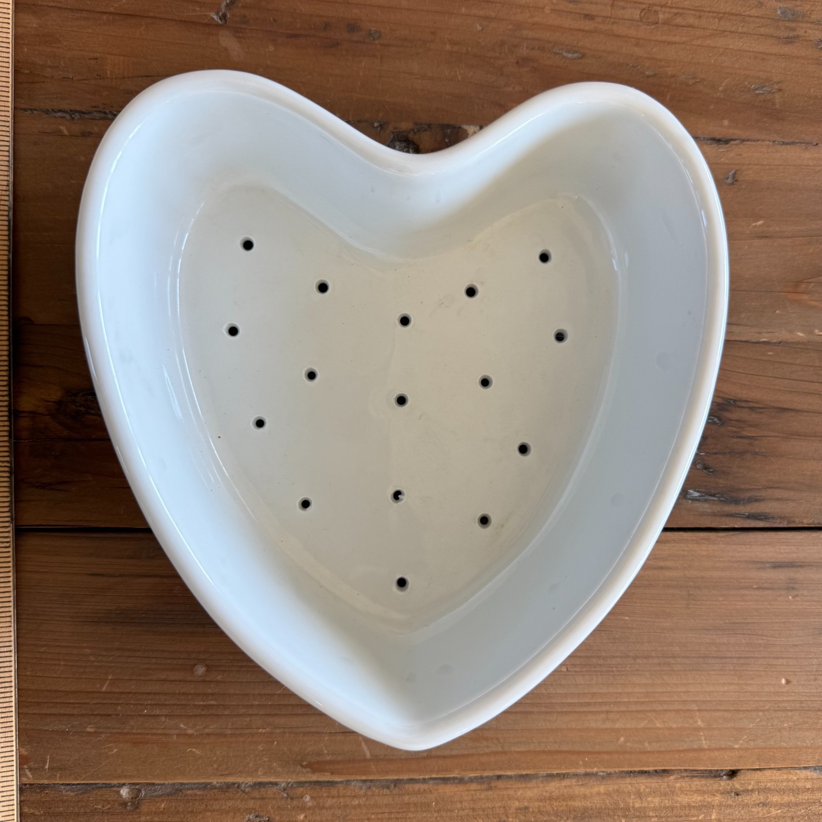 Vintage French APILCO Coeur a la Creme Heart Porcelain Cheese Mold Strainer