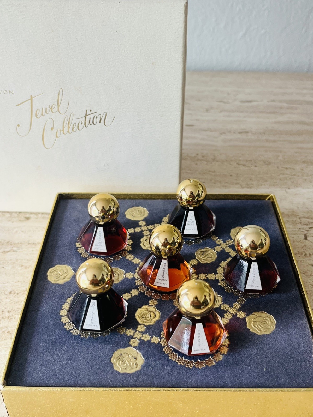 Vintage Avon Jewel Perfume Collection Set of 6 with Original Box 1964 
