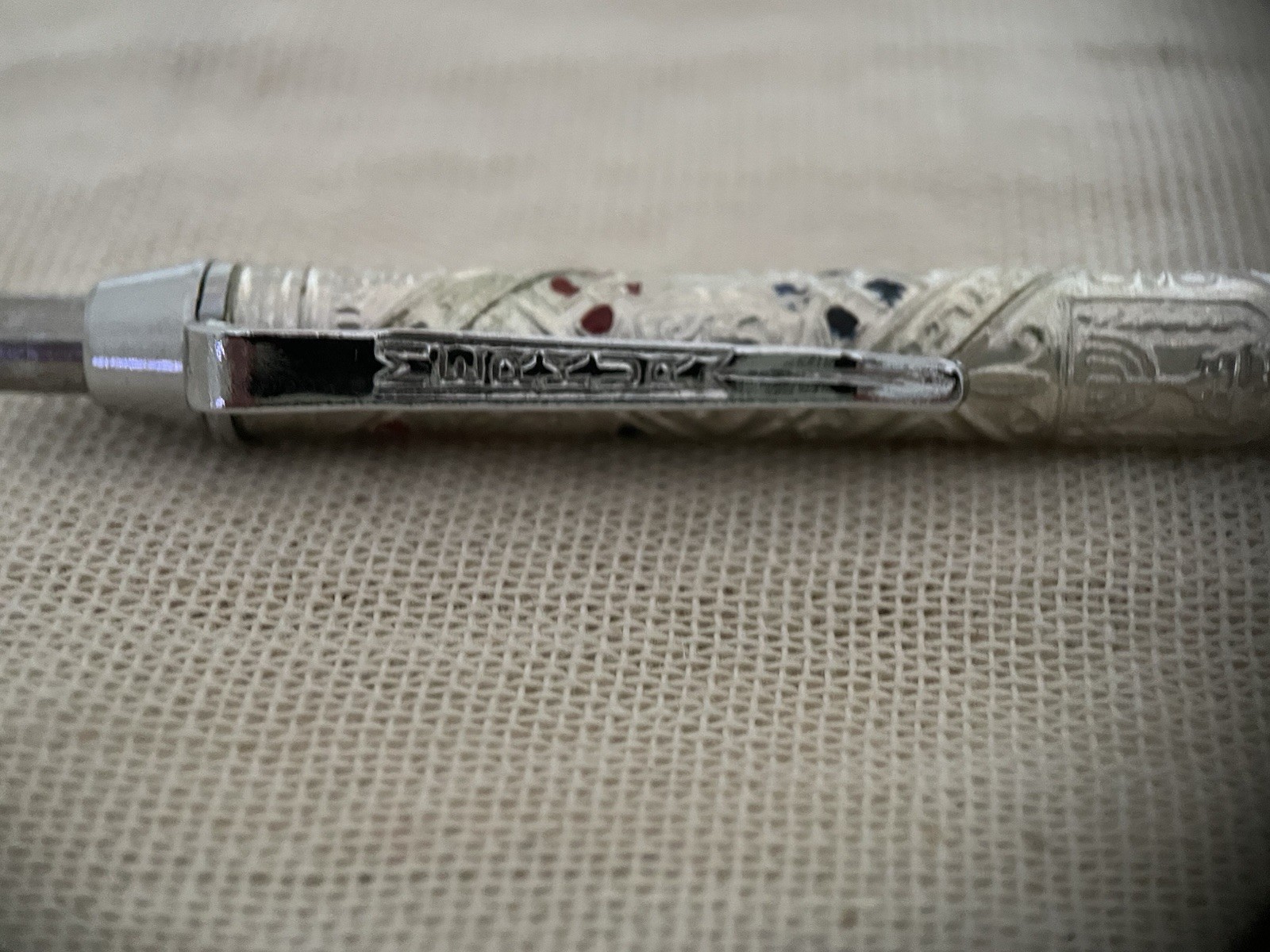Vintage Bezalel Works Twelve Tribes of Israel Ballpoint Pen Silver Plate Enamel Vintage Bezalel Works Twelve Tribes of Israel Ballpoint Pen Silver Plate Enamel