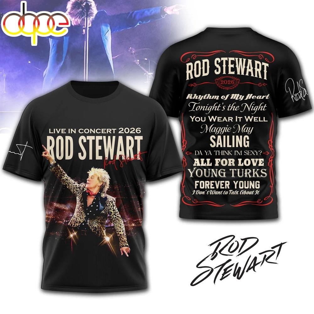 HOT NEW Rod Stewart Tour 2026 All Over Print 3D shirt unisex All sizes UJS51