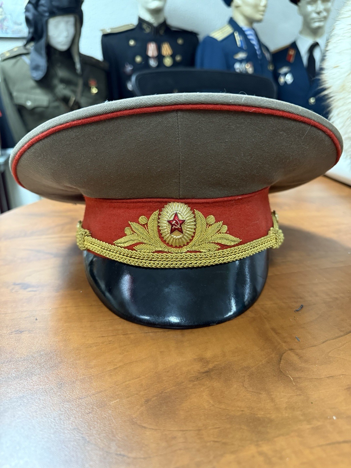 Signed Authentic USSR Bullion Embroidered Hat General Uniform Cap Badge. Russian Signed Authentic USSR Bullion Embroidered Hat General Uniform Cap Badge. Russian
