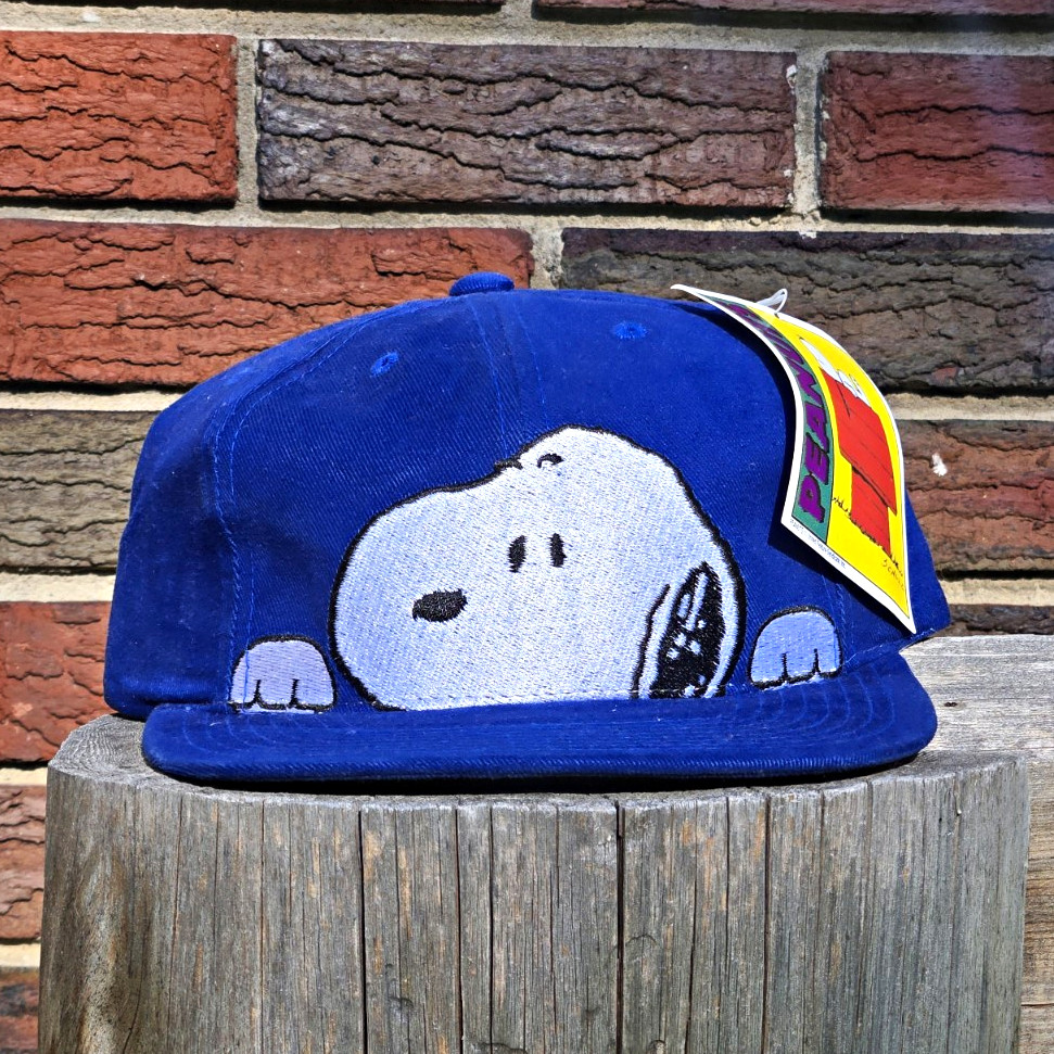 Vintage American Needle Peanuts Snoopy Blue Adjustable Baseball Cap Hat 
