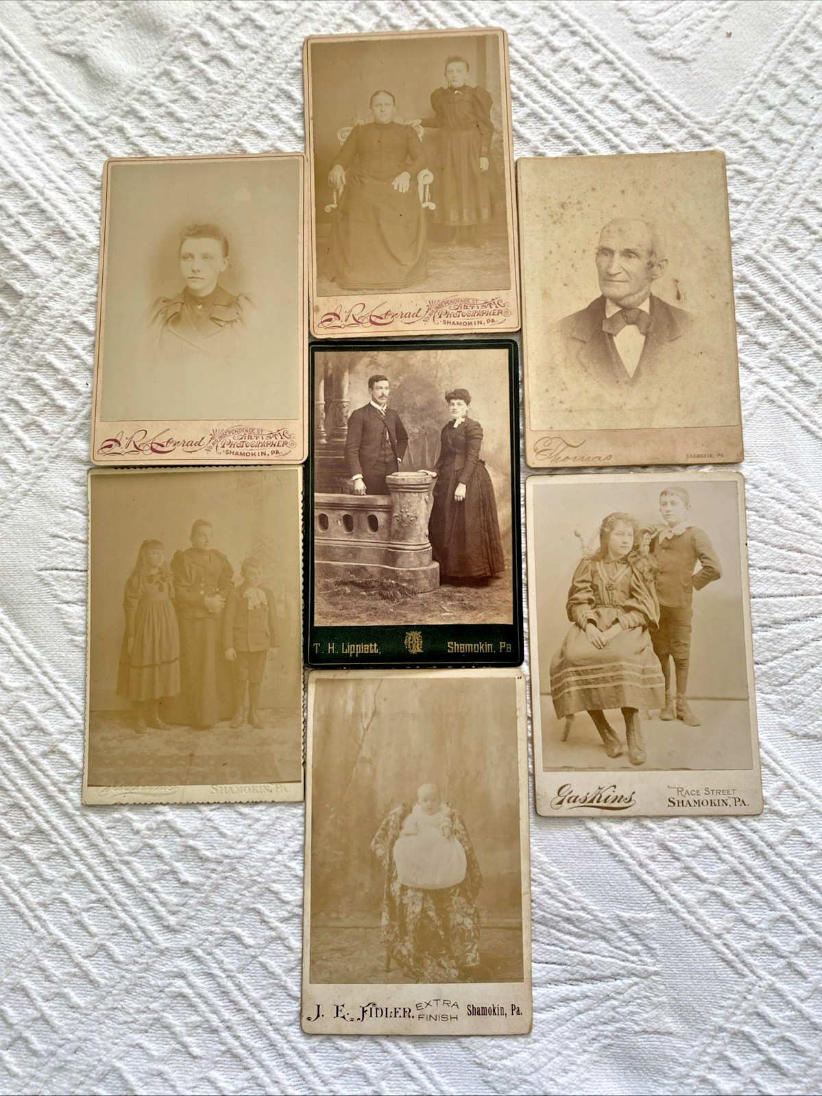 Lot 7 Antique Cabinet Card Photo MEN WOMEN Shamokin PA Lippiatt Conrad Fidler Lot 7 Antique Cabinet Card Photo MEN WOMEN Shamokin PA Lippiatt Conrad Fidler