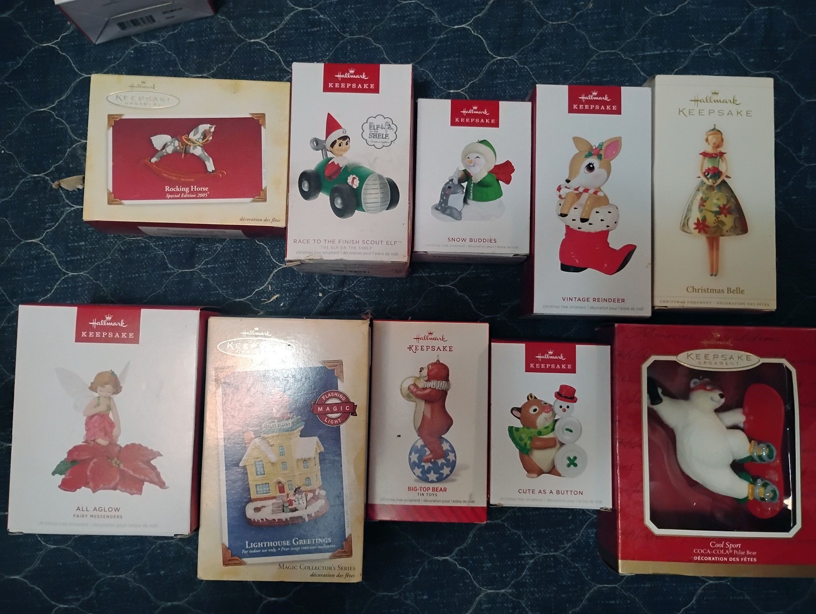 Lot Of 10 Hallmark keepsake Ornaments In Boxes  *See Pictures*