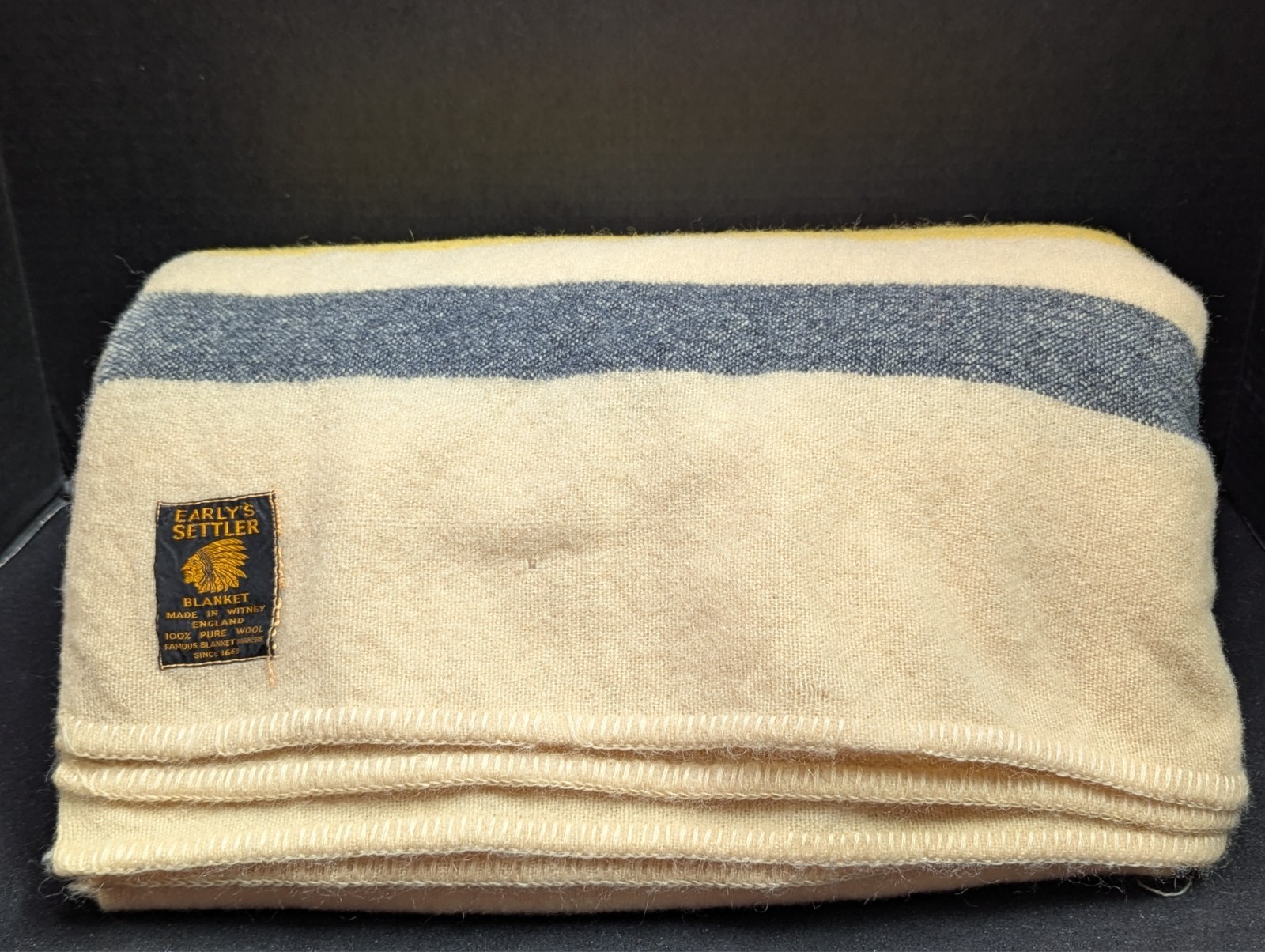 Vintage Early's Settler 100% Wool 4 Point Blanket Witney England Hudson Bay RARE