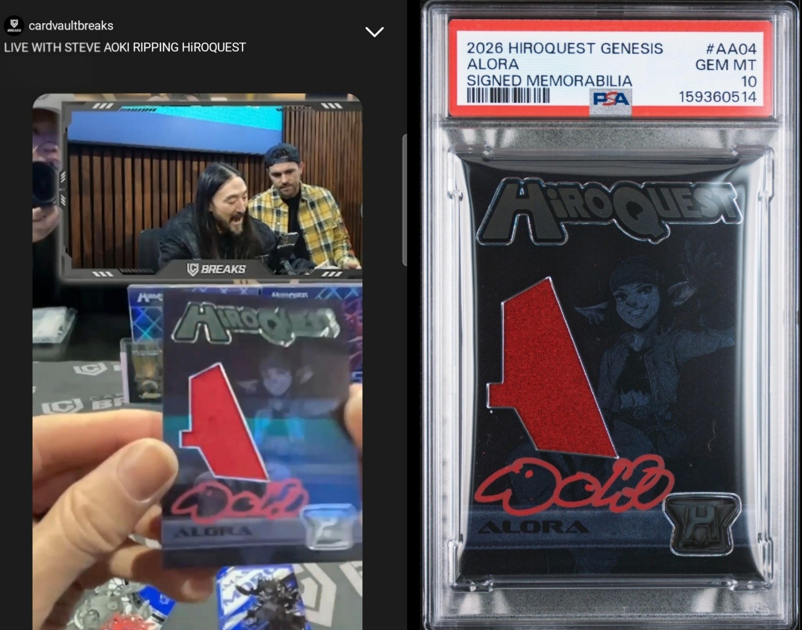 2026 HIROQUEST GENESIS STEVE AOKI SIGNED MEMORABILIA AA04 ALORA PSA 10 159360514 2026 HIROQUEST GENESIS STEVE AOKI SIGNED MEMORABILIA AA04 ALORA PSA 10 159360514