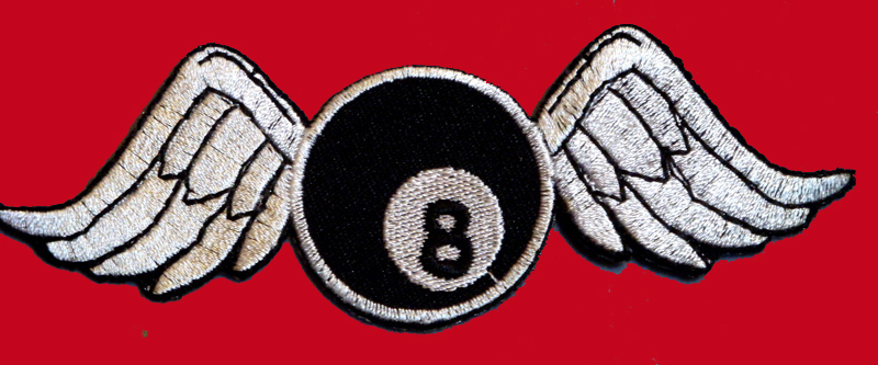 BROKEN WINGS 8 BALL EMBROIDERED JACKET VEST BIKER PATCH BROKEN WINGS 8 BALL EMBROIDERED JACKET VEST BIKER PATCH