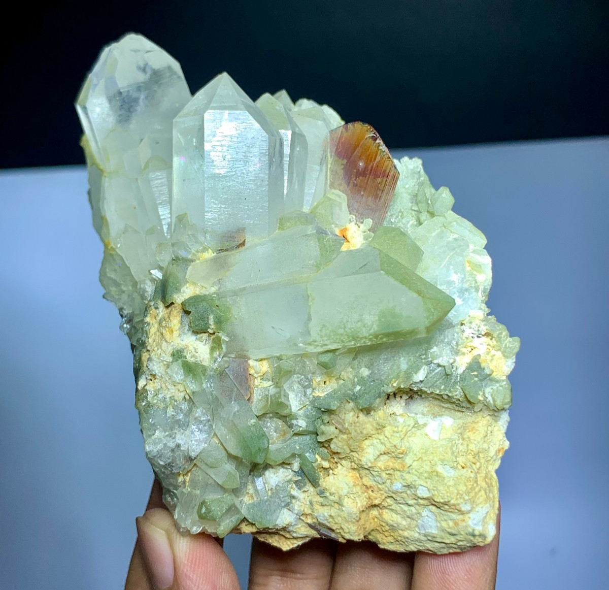 Aesthetic Brookite Crystal In Rainbow Shade Chlorinated Quartz Crystal Aesthetic Brookite Crystal In Rainbow Shade Chlorinated Quartz Crystal