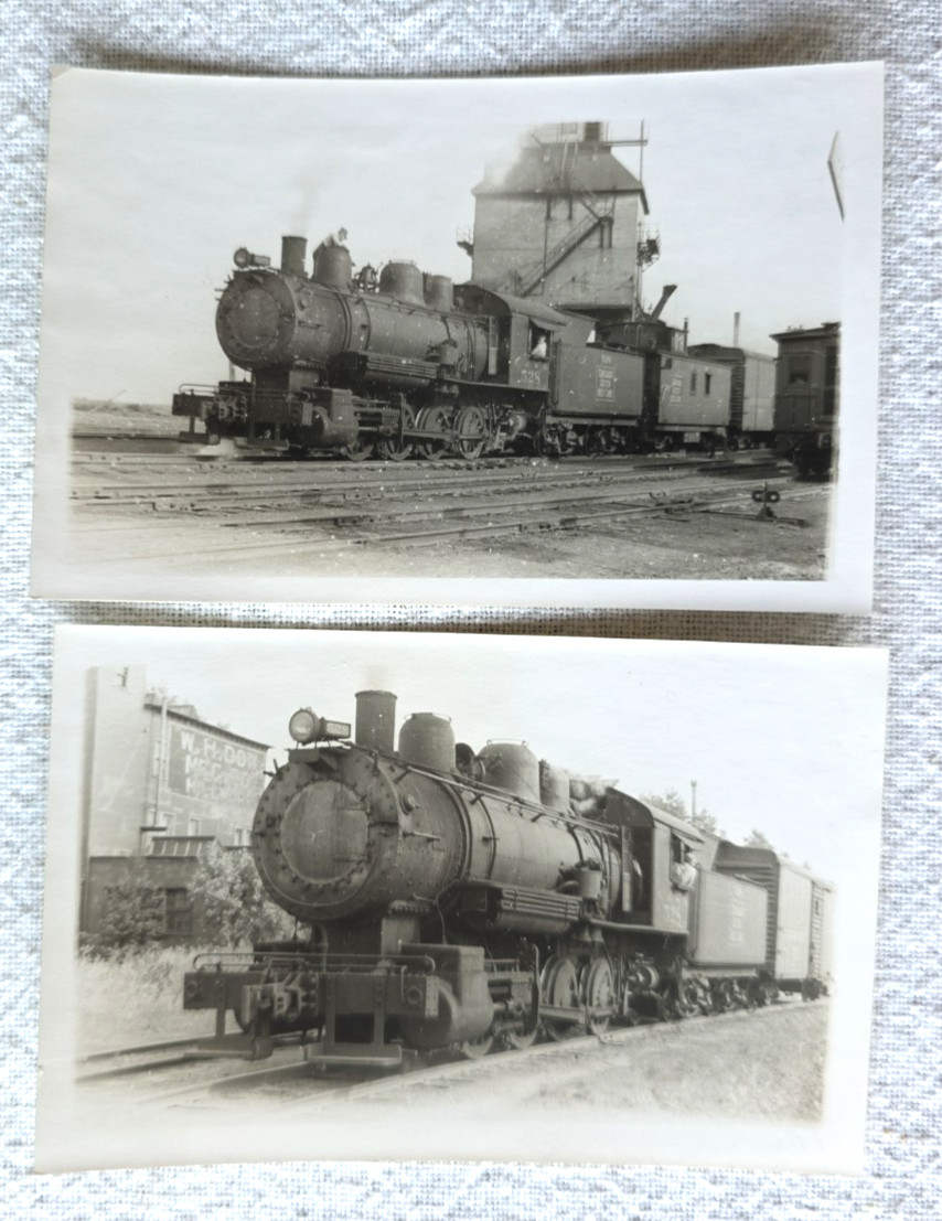 C. 1939 Elgin Joliet & Eastern Railroad Locomotive No. 528 Photo Lot Of 2