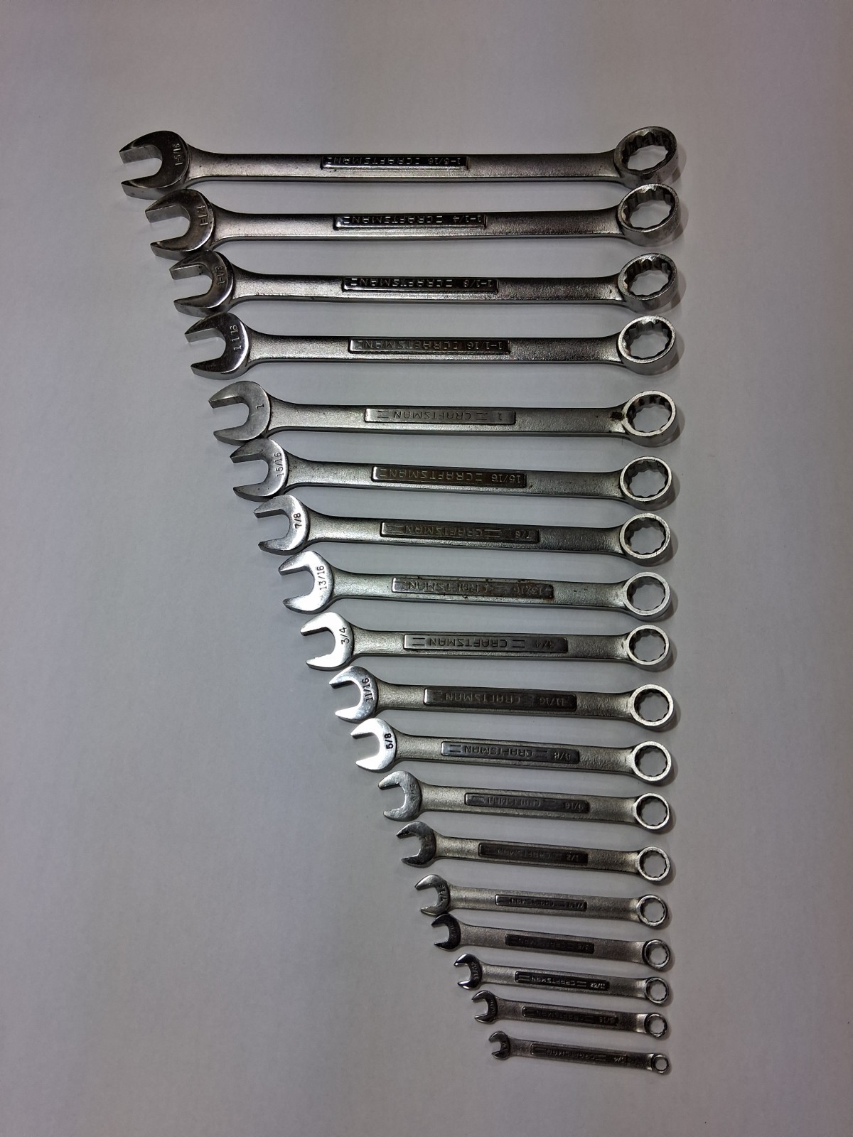 Vintage Craftsman 18pc Combination Wrench Set SAE 1/4 - 1-5/16 -VA- USA Vintage Craftsman 18pc Combination Wrench Set SAE 1/4 - 1-5/16 -VA- USA