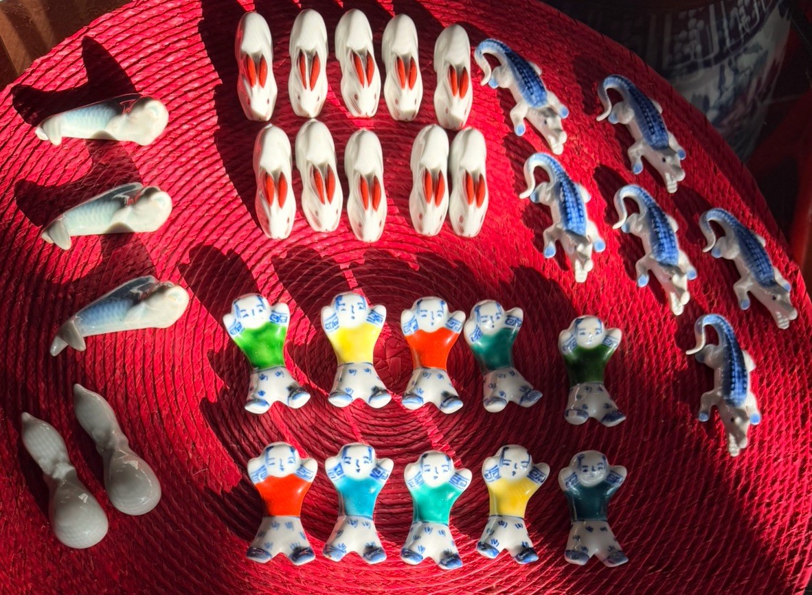 Vintage Chinese porcelain chopstick rests/knife rests), Animals & Baby. 31 Piece Vintage Chinese porcelain chopstick rests/knife rests), Animals & Baby. 31 Piece