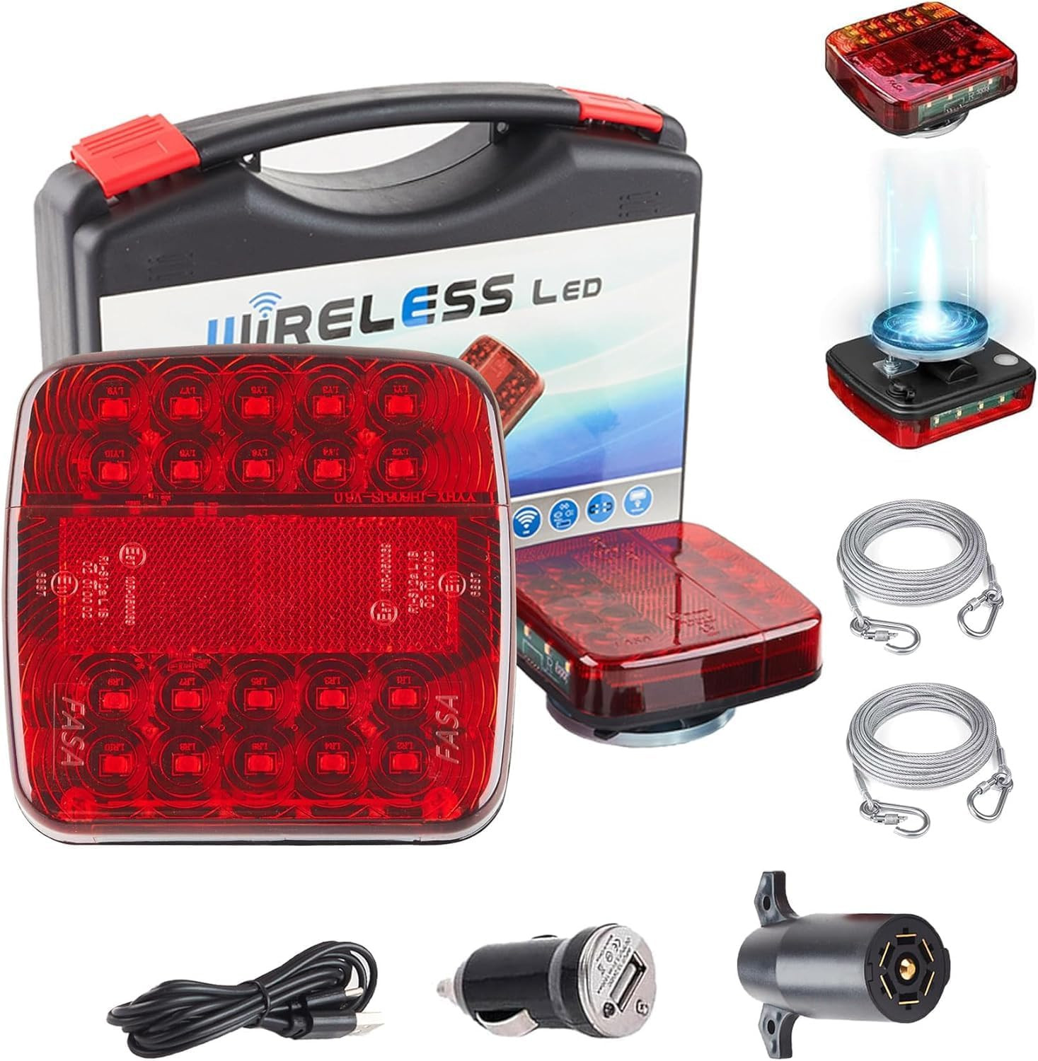 Wireless Trailer Lights Magnetic, Portable Wireless Trailer Lights Kit, with Bat Wireless Trailer Lights Magnetic, Portable Wireless Trailer Lights Kit, with Bat
