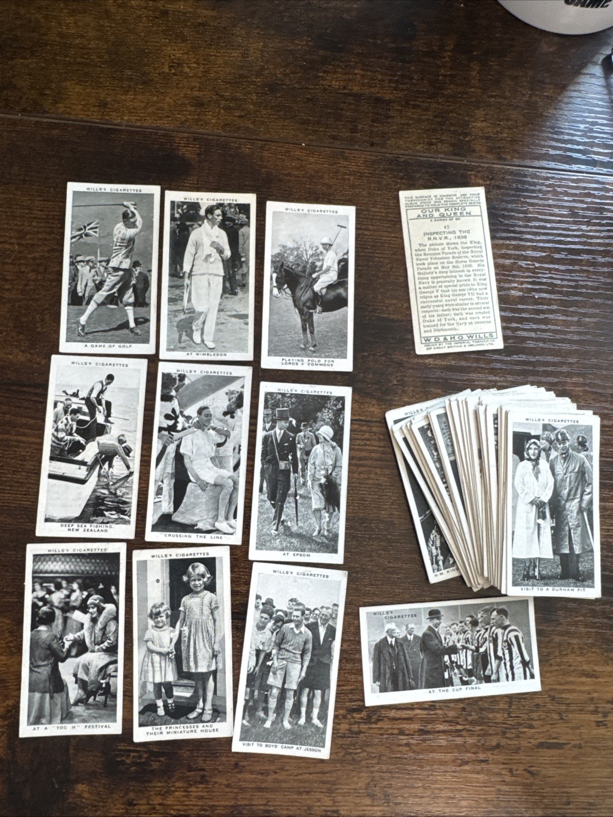 1937 W.O. & H.O WILLS CIGARETTES OUR KING & QUEEN 50 CARD SET Golf Polo Tennis+ 1937 W.O. & H.O WILLS CIGARETTES OUR KING & QUEEN 50 CARD SET Golf Polo Tennis+