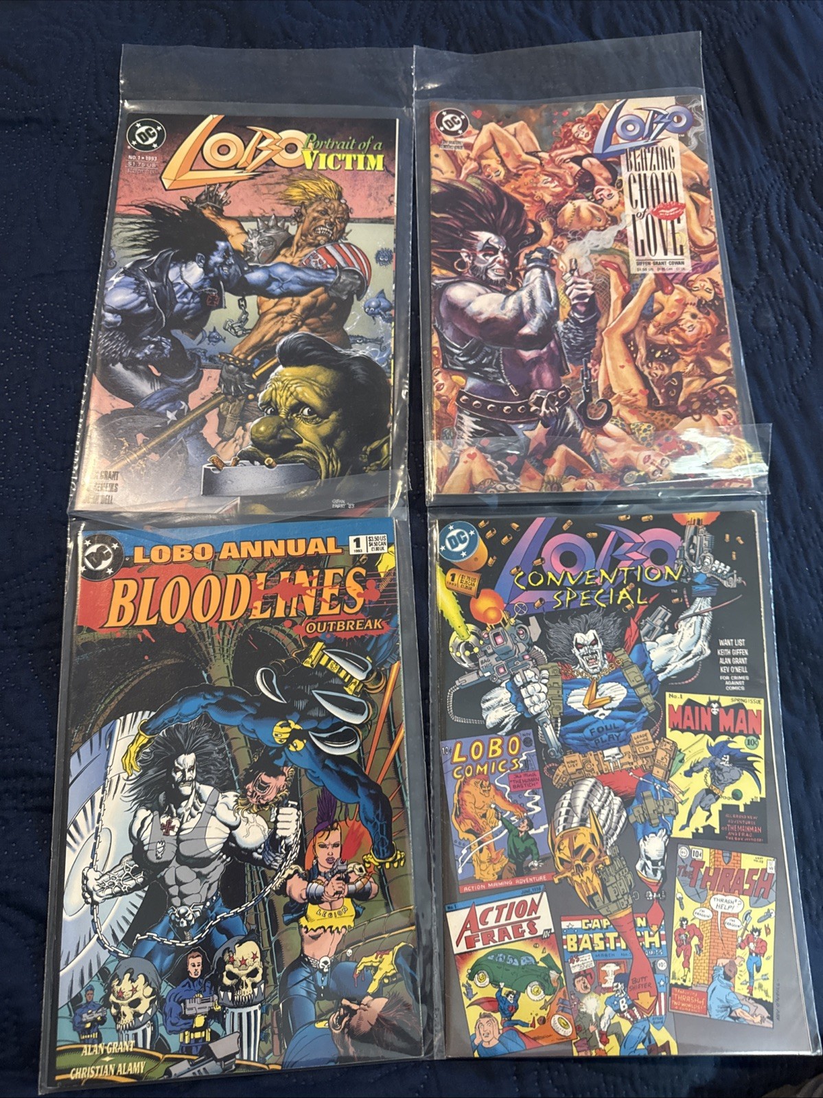 Lobo Comic 4 Comic Book Lot Annual Convention Special DC Comics Victim Love Lobo Comic 4 Comic Book Lot Annual Convention Special DC Comics Victim Love